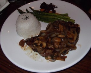 Brickhouse Rib Eye with Mushrooms and Onions